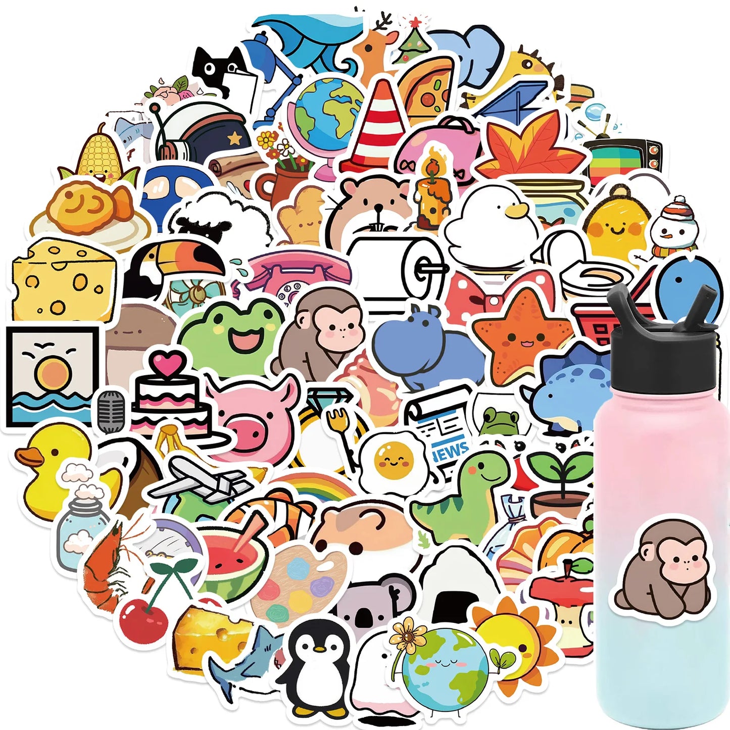 Mini Animals & Foods Cartoon Stickers